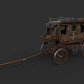 Classic Vintage Carriage With Wooden Body Roof Rack And Spoked Wheels