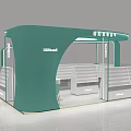 Modern Mall Store With Green Exterior Display Shelves Chair And Brand Signage