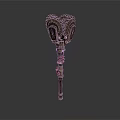 Fantasy Warrior Mace With Double Creature Heads And Intricate Metal Design