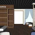 Brand Mattress Store Interior With Display Bed And Modern Furniture