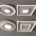 Modern Round and Square Ceiling Lights with LED Lighting Fixtures Design 3d model