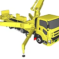 Yellow Heavy Duty Utility Vehicle With Extendable Crane Arm And Support Legs