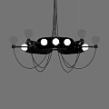 Modern Chandelier Design With Metallic Frame And Multiple Light Bulbs 3d model