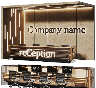 Modern reception desk 3d model