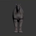 Detailed 3D Rendered Prehistoric Animal Figure With Pinkish Purple Striped Texture Standing On Dark Background