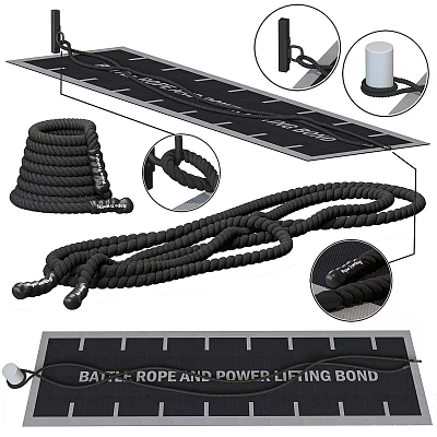 Heavy Duty Battle Rope And Durable Power Lifting Mat For Strength Training Equipment 3d model
