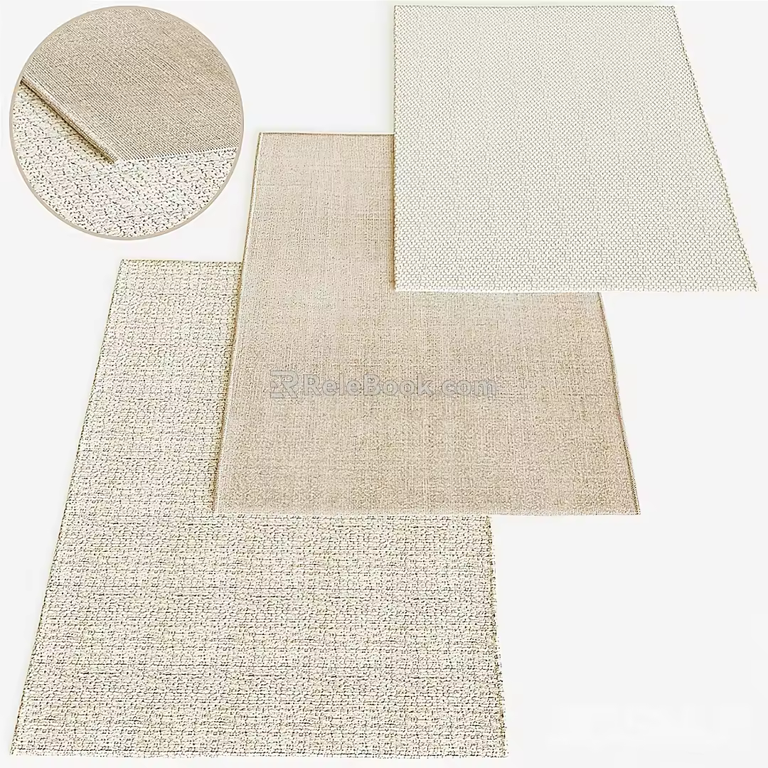 modern square carpet 3d model