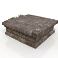 Modern Contemporary Stone Structure Design With Grass On Top Surface Area 3d model