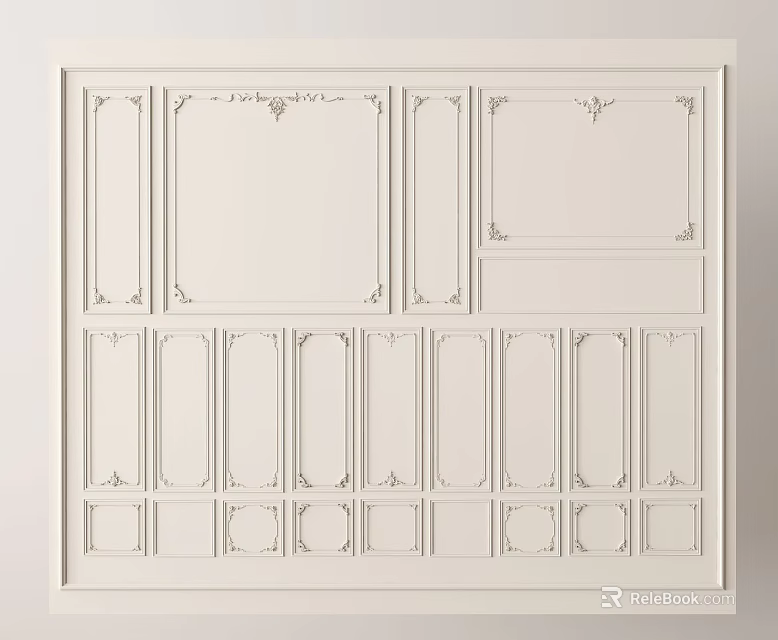 Decorative Gypsum Moldings For Interior Design With Various Patterns And Styles 3d model