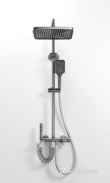 Modern Bathroom Shower System With Handheld Shower Head And Slide Bar 3d model 