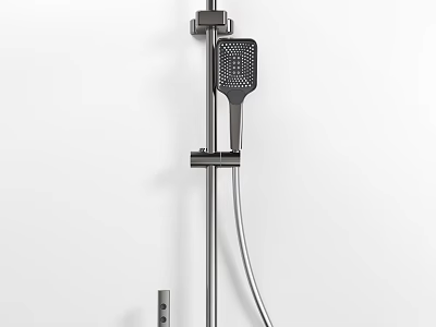 Modern Bathroom Shower System With Handheld Shower Head And Slide Bar 3d model