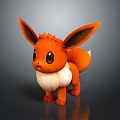 Cute Orange Flareon 3D Cartoon Game Character With Big Ears And Fluffy White Chest