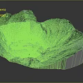 Realistic Volcanic Crater Terrain 3D Model Displaying Steep Edges And Snow Covered Surface