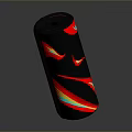 Sleek Black Red Cylindrical Portable Speaker With Modern Design And Compact Size
