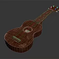 Artistic Wooden Ukulele Musical Instrument With Hand Painted Floral Art And Decorative Design