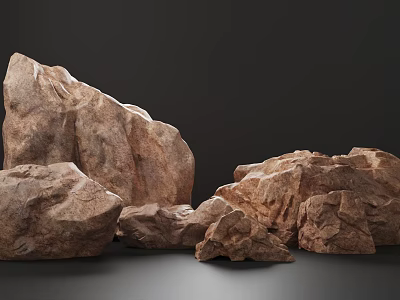 Ground Stone Stone Pile Natural Landscape Stone Block Rock 3d model