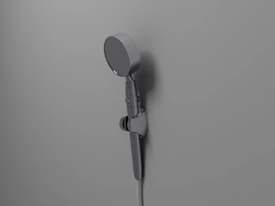 Modern Wall Mounted Shower Head With Handheld Sprayer And Grey Finish 3d model