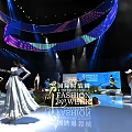 Fashion Week Stage Show With Circular Lighting And Models Displaying Outfits