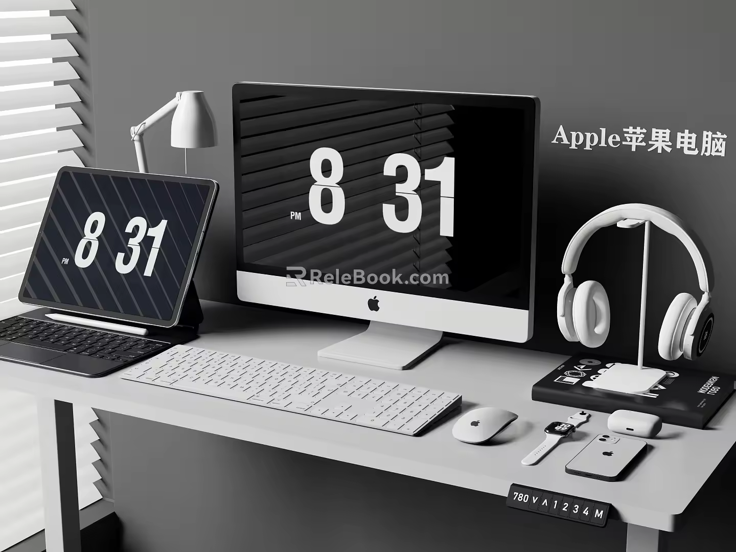 computer apple desktop computer tablet headset 3d model