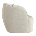 Modern Beige Fabric Single Sofa With Rounded Armrest And Comfortable Cushion 3d model