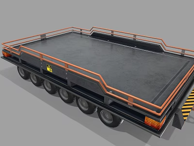 Luggage cart trailer truck trailer car 3d model