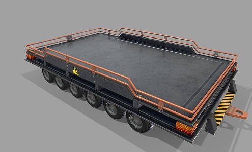 Luggage cart trailer truck trailer car 3d model