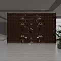 Large Grid Shelving Unit with Decorative Bowls Books and Ornaments Illuminated in Modern Bright Interior
