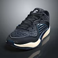 Black Sports Shoes With White Sole And Textured Upper Design For Men