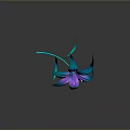 Vibrant Blue Purple Gradient Lily Flower With Shiny Petals On Dark Background