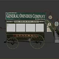 Vintage General Omnibus Company Horse Drawn Bus With Green Body Staircase And Open Top Seats