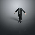 Modern Men's Black Suit Outfit With Pants And Shoes On Gray Background