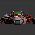 Red And White TEIDG Spaceship Model With Streamlined Design And Racing Style
