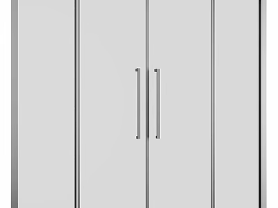 Modern Shower Sauna Bathroom Interior With Glass Double Doors And Handles 3d model