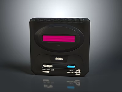 SEGA CD Computer Device With Black Design And Pink Magic Eye Screen Feature 3d model