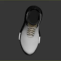 White High Top Basketball Sneakers With Brown Laces Mesh Design Black Sole Yellow Accents