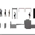 Public Facilities Security Check Equipment Including Metal Detector Gates Turnstile Barriers And Scanner