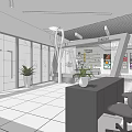Destor Specialty Store Interior With Reception Desk And Circular Wall Design