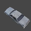 Rusty Abandoned Car With Open Hood And Damaged Exterior Body