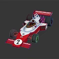 Red And White Formula One Racing Car With Number 2 And Goodyear Logo