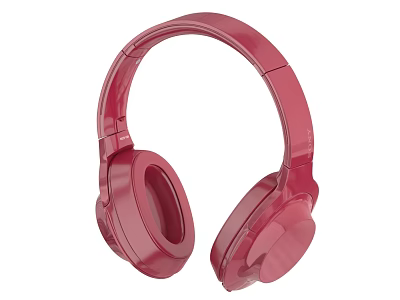 Red Over Ear Wireless Headphones For Mobile Digital Audio Experience 3d model