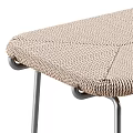 Modern Bar Stool With Beige Upholstered Seat And Sleek Silver Metal Frame