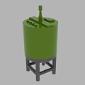 Green Cylindrical Industrial Equipment With Stand Base And Functional Top Structure