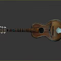 Vintage Acoustic Guitar With Wooden Body Decorative Inlay And Smooth Neck