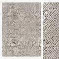 Square Rug With Geometric Diamond Pattern In Neutral Beige And Gray Tones 3d model