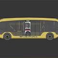 Yellow Eco Bus Design With Black Roof Transparent Windows And Wheels