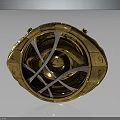 Golden Circular Decorative Item With Intricate Eye Design And Ancient Symbols