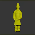 Ancient Chinese Terracotta Warrior Statue With Armored Attire And Helmet