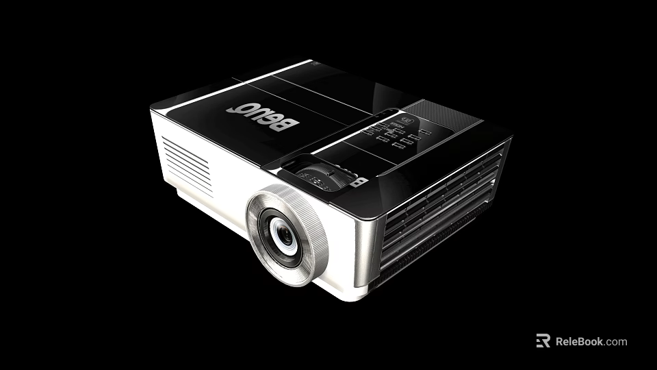 Boli Black And Silver Projector With Lens And Control Panel Design 3d model 
