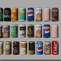 Assorted Canned Beverages With Various Flavors Different Brands And Colorful Packaging