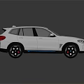 White Electric SUV With Panoramic Sunroof Black Wheels And Blue Accents